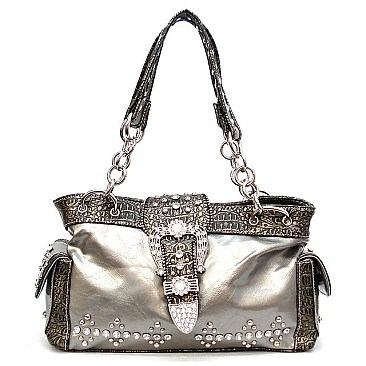 Western Rhinestone Belt Buckle Bag