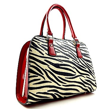 Zebra Frame Metal Satchel Shoulder Bag