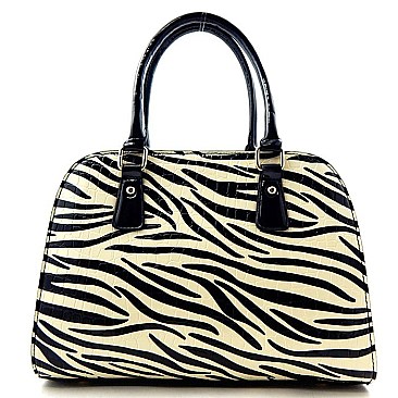 Zebra Frame Metal Satchel Shoulder Bag