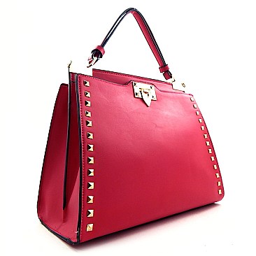 Dual COMPARTMENT CLASP CLOURE SATCHEL