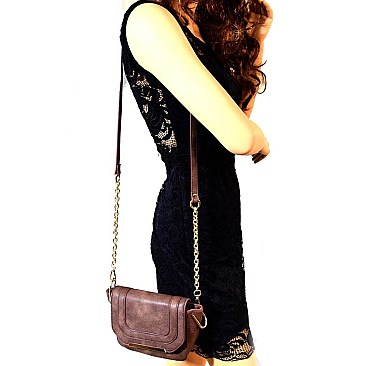 AS1059-LP Hardware Accent Flap Chain Strap Cross Body