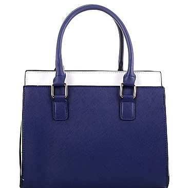 Color Block 3-Compartment Structured Satchel MH-AS3228