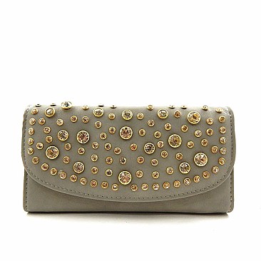 Rhinestone Decorated Wallet