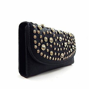 Rhinestone Decorated Wallet