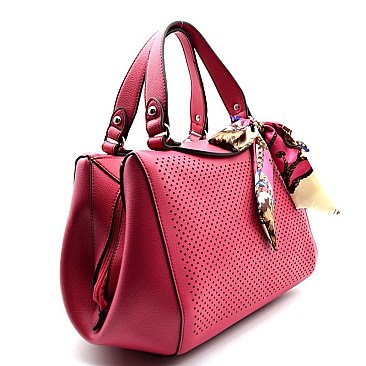 B0154 -LP Scarf Accent Perforated 2 in 1 Satchel