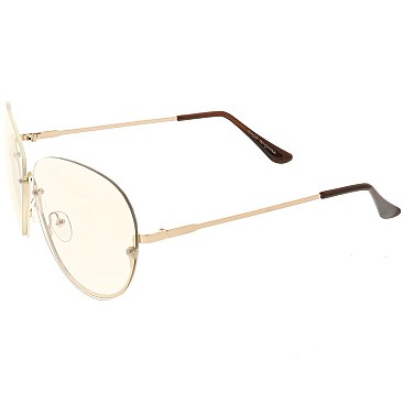 Pack of 12 Women's Metal Pink Lens Sunglasses