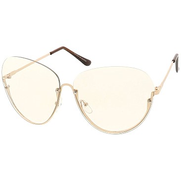 Pack of 12 Women's Metal Pink Lens Sunglasses