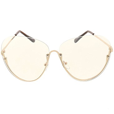 Pack of 12 Women's Metal Pink Lens Sunglasses