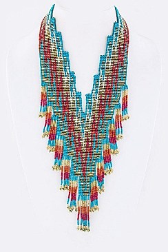 ORIGINAL TRIBAL BEAD BIB NECKLACE