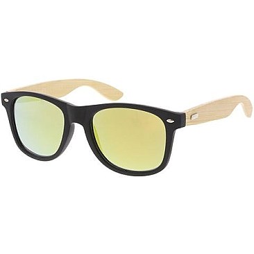 Pack of 12 Wood Frame Fashion Sunglasses