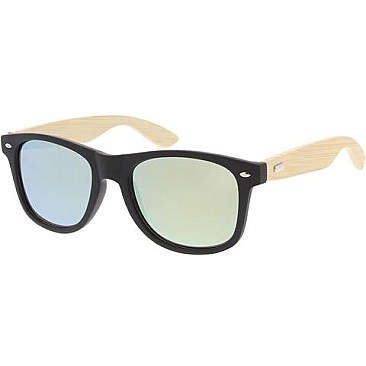 Pack of 12 Wood Frame Fashion Sunglasses