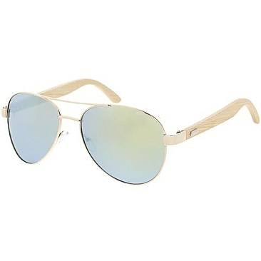 Pack of 12 Wood Frame Aviator