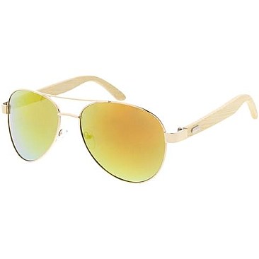 Pack of 12 Wood Frame Aviator