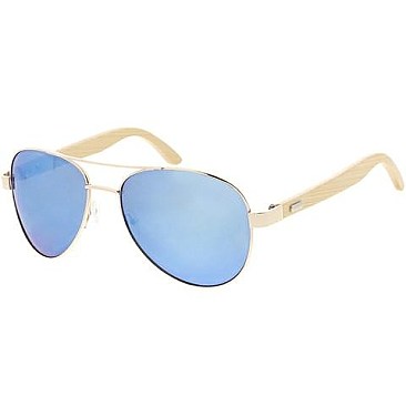 Pack of 12 Wood Frame Aviator