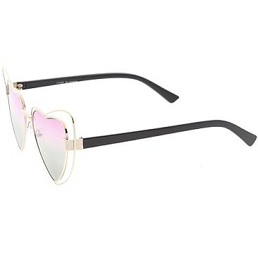 Pack of 12 Heart Shaped Two Tone Sunglasses