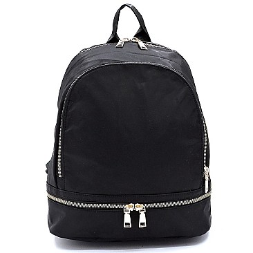 Fashion Zipper Nylon Backpack