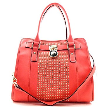 Studded Padlock Quality Celebrity Satchel