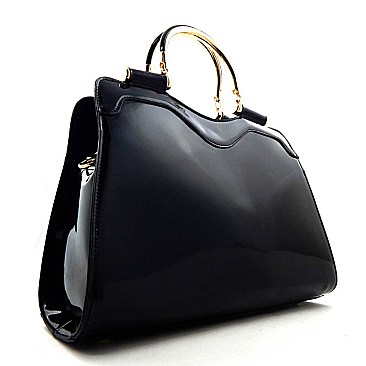 BA130-LP Two-Tone Patent Satchel