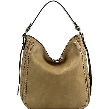 HIGH QUALITY Braid Accent Extendable Hobo