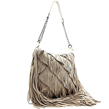 Leather Fringed Cross Body