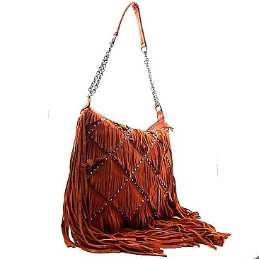 Leather Fringed Cross Body