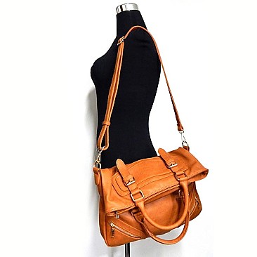 Multi Pocket Fold-Over Tall Tote