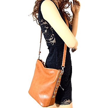 BGT47419-LP Miztique Studded Side Crossbody Hobo