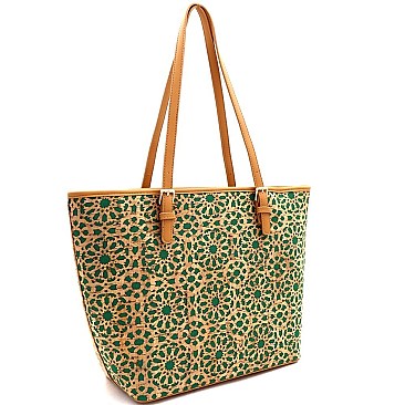 Mixed-Material Laser-Cut Cork Shopper Tote