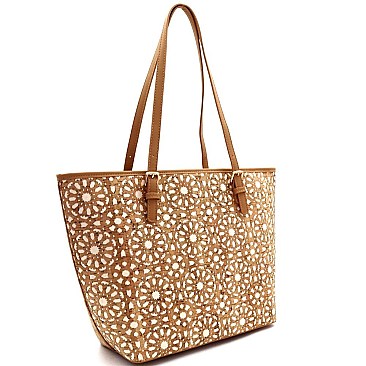 Mixed-Material Laser-Cut Cork Shopper Tote