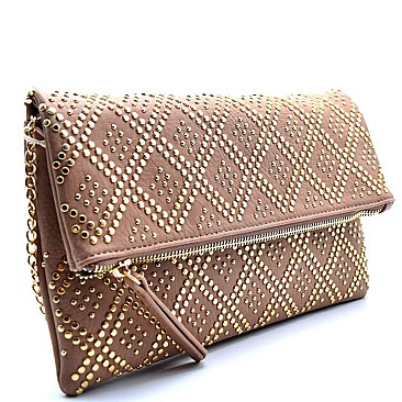 BGW48508-LP Madison West Stud Accent Fold-Over Clutch