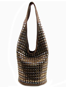 Gold and Silver Studded Hobo