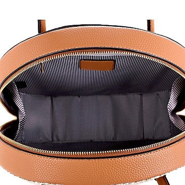 Woven Straw Mixed-Material Round Satchel MH-BJ4126