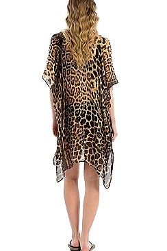 LIGHT WEIGHT LEOPARD KIMONO SCARF