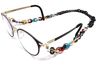 FASHION THICK ACETATE CHAIN GLASSES CHAIN