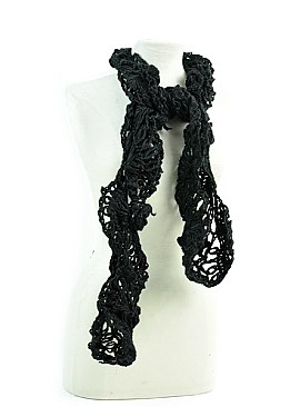 BLACK CROCHET SCARF