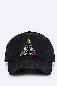 Embroidered Eye of Providence Cotton Cap LA-EMH0955V