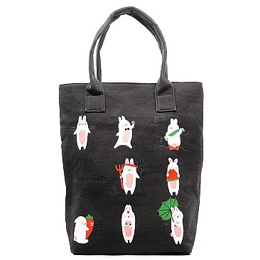 I am a happy little rabbit" Jute Shopper