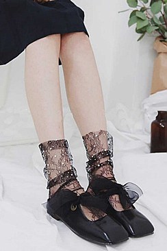 Crystal Accent Lace Ankle Socks LA-ESA7073
