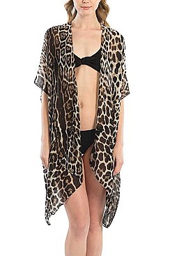 LIGHT WEIGHT LEOPARD KIMONO SCARF