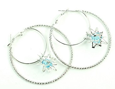 HOOP POST STONED EARRING