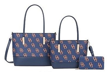 3-in-1 CLASSIC Monogram D Set of 2 TOTES & Wallet