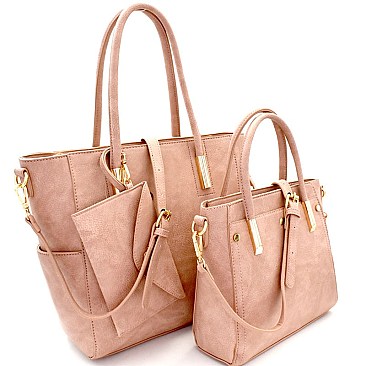 Hardware Accent 3 in 1 Tote Value SET Blush MH-BMT1838