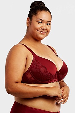 PACK OF 6 PIECES FULL CUP LACE DD CUP BRA,3 HOOKS & WIDE STRAP SEXY MUBR4164LDD2
