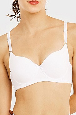 PACK OF 6 PIECES SEXY FULL CUP PLAIN COTTON BRA MUBR4207P*1