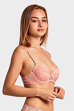 PACK OF 6 PIECES SEXY DEMI CUP PLAIN LACE STRAPLESS BRA MUBR4236PL