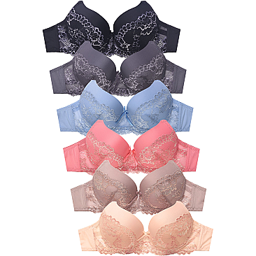 PACK OF 6 PIECES COMFY FULL CUP DD CUP BRA, WIDE STRAP