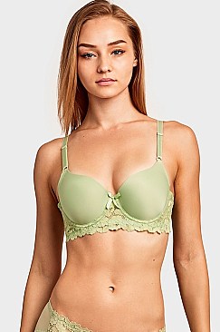 PACK OF 6 PIECES SEXY FULL CUP PLAIN LACE BRA