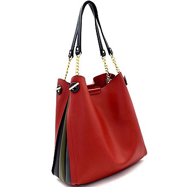 Colorblock Side Multi-Compartment Chain Hobo MH-BR7130