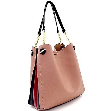 Colorblock Side Multi-Compartment Chain Hobo MH-BR7130