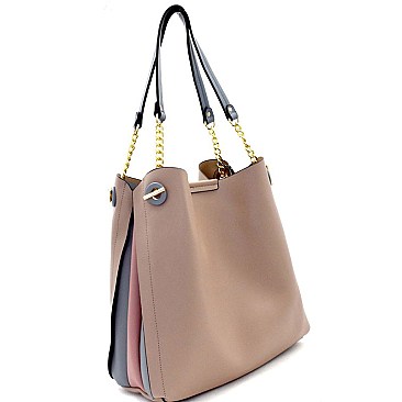 Colorblock Side Multi-Compartment Chain Hobo MH-BR7130